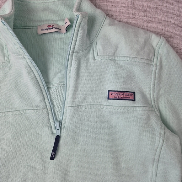 Vineyard Vines Women’s Mint Green Shep Shirt Quarter Zip Pullover Size M - Picture 2 of 12